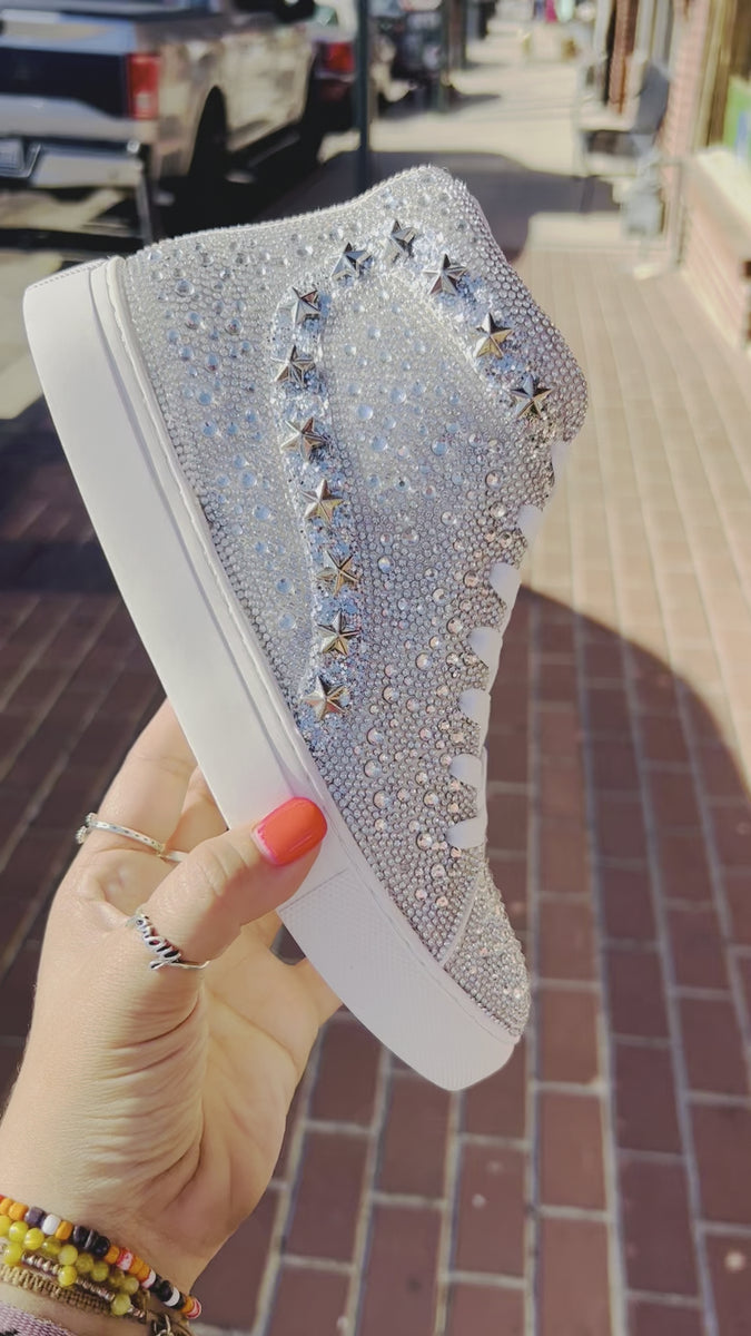 Corkys Flashy Sneaker in Clear Rhinestone 10.0