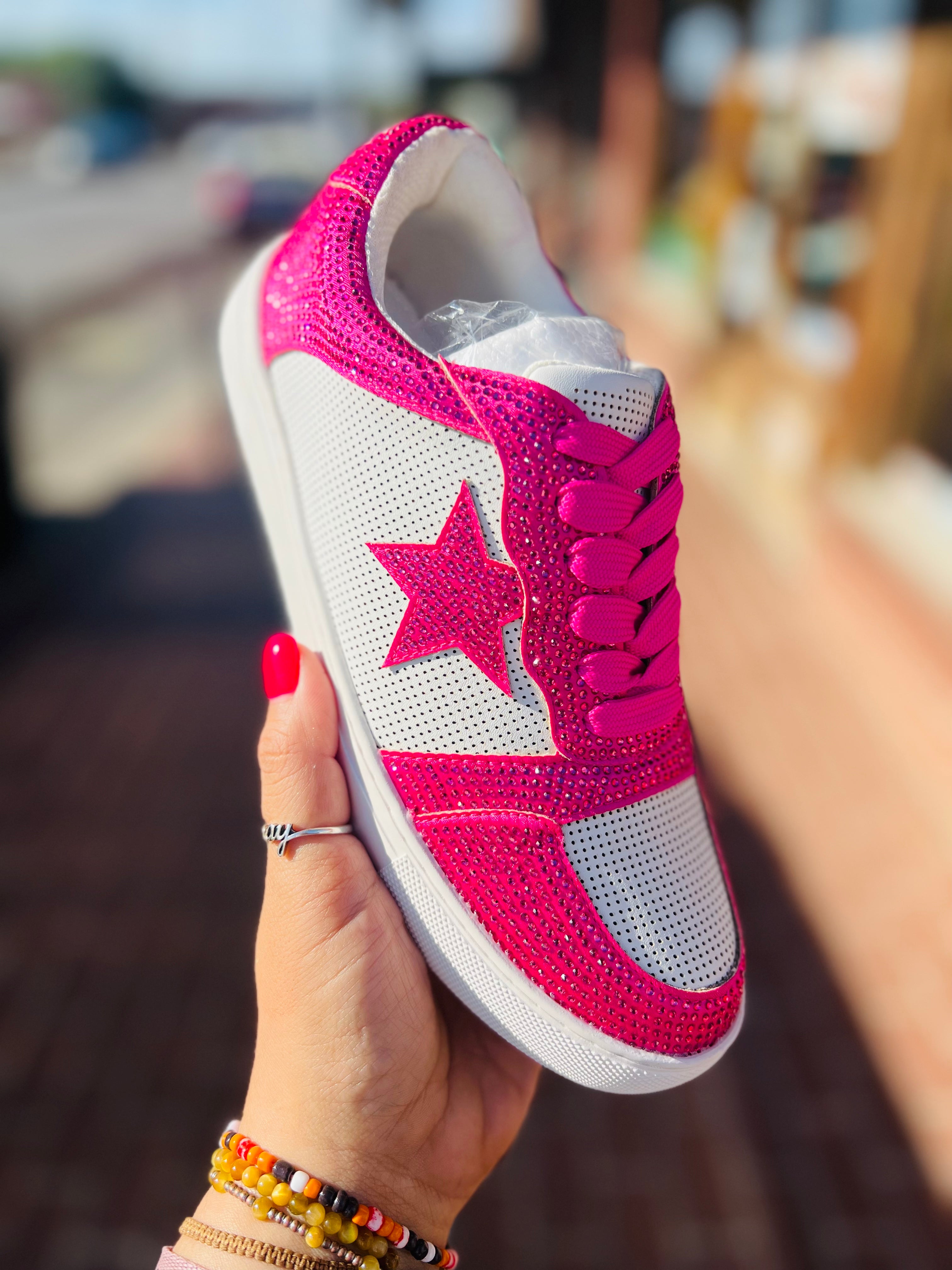 Corkys Pink Legendary Rhinestone Sparkle Sneakers – Friends By Choice  Boutique
