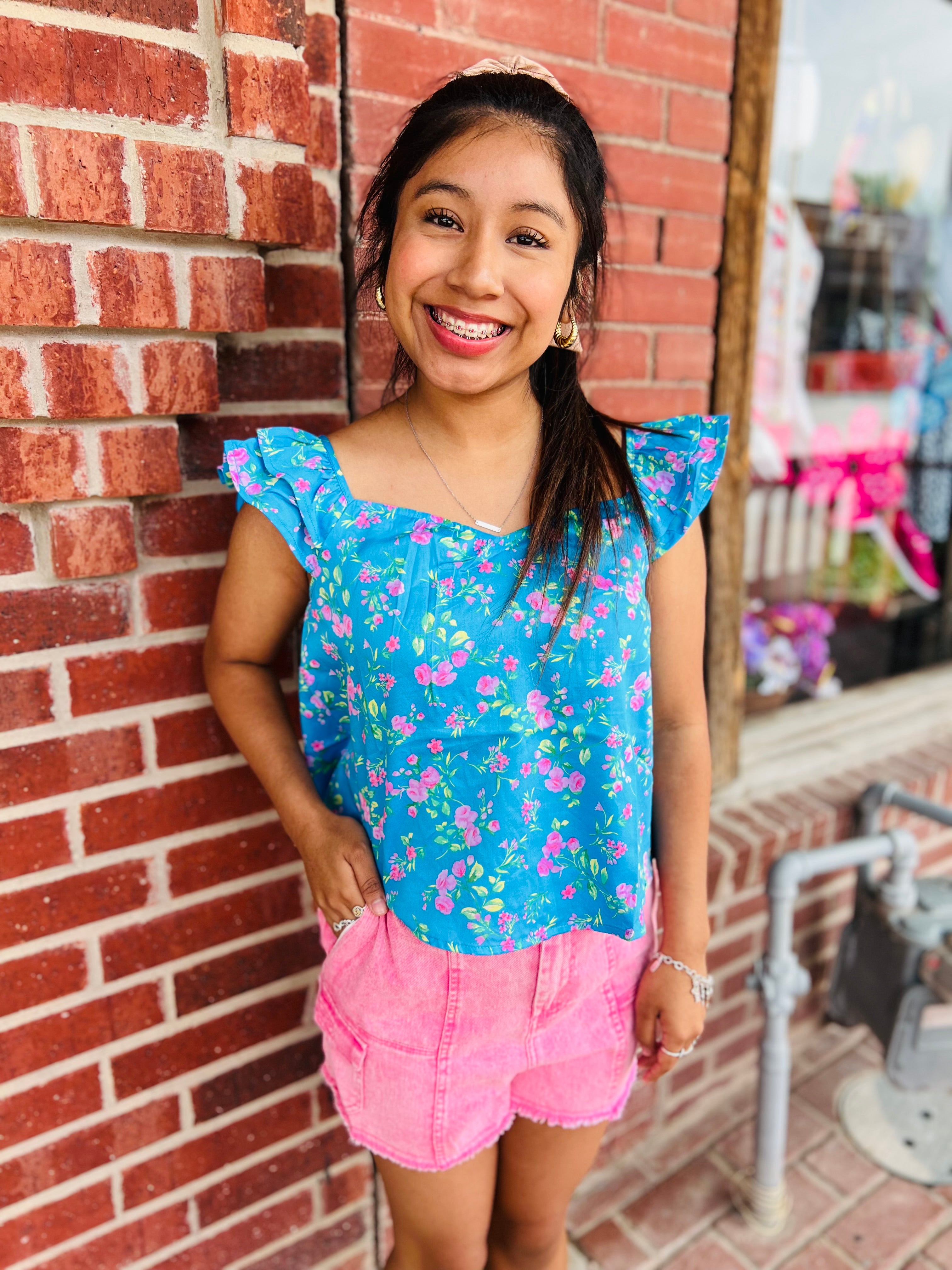 Summer Lovin' Pink Frayed Hem Stretch Waist Cargo Shorts