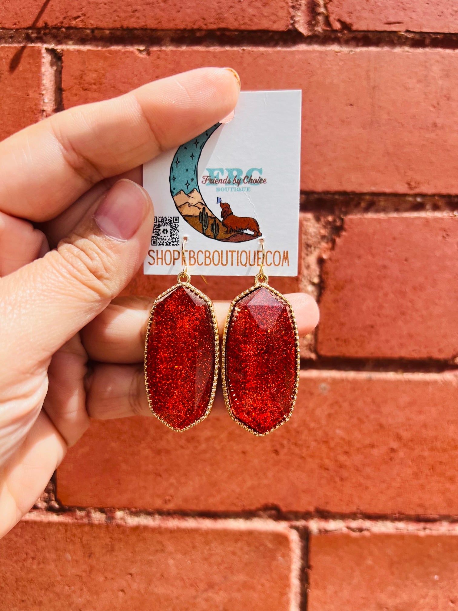 Sparkling Through Red & Gold Dangle Earrings