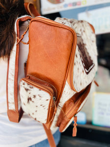 This Is Where It Begins Highland Cow Cowhide Tooled Leather Western Backpack