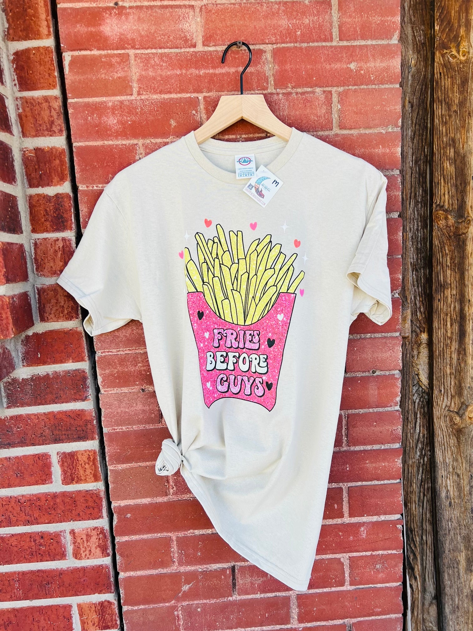 Fries Before Guys Valentine's Comfy Tee