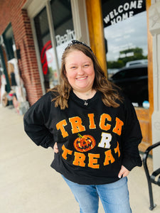 Trick Or Treat Patch Halloween Sweater