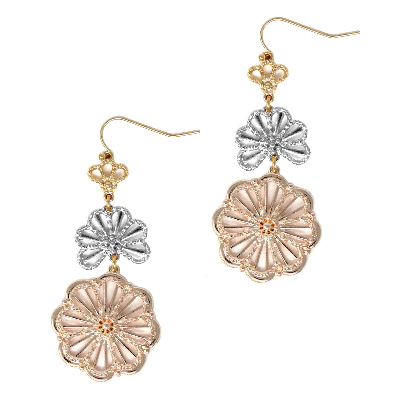 Blooming Through Spring Gold & Silver Dangle Earrings