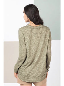 Wild Side Of Life Raw Edge Washed Oversized Comfy Knit Top