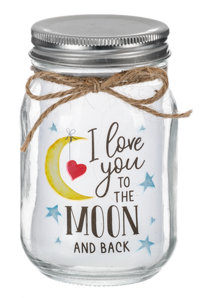 I Love You To The Moon & Back Light Up Mason Jar