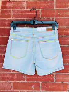 Colors Of Summer Light Wash Mid Rise Judy Blue Denim Shorts
