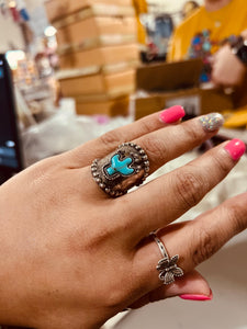 What A Day Turquoise Cactus Cuff Ring