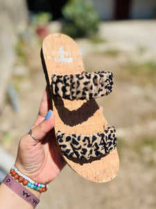 Corkys Iced Tea Leopard Slip On Sandals