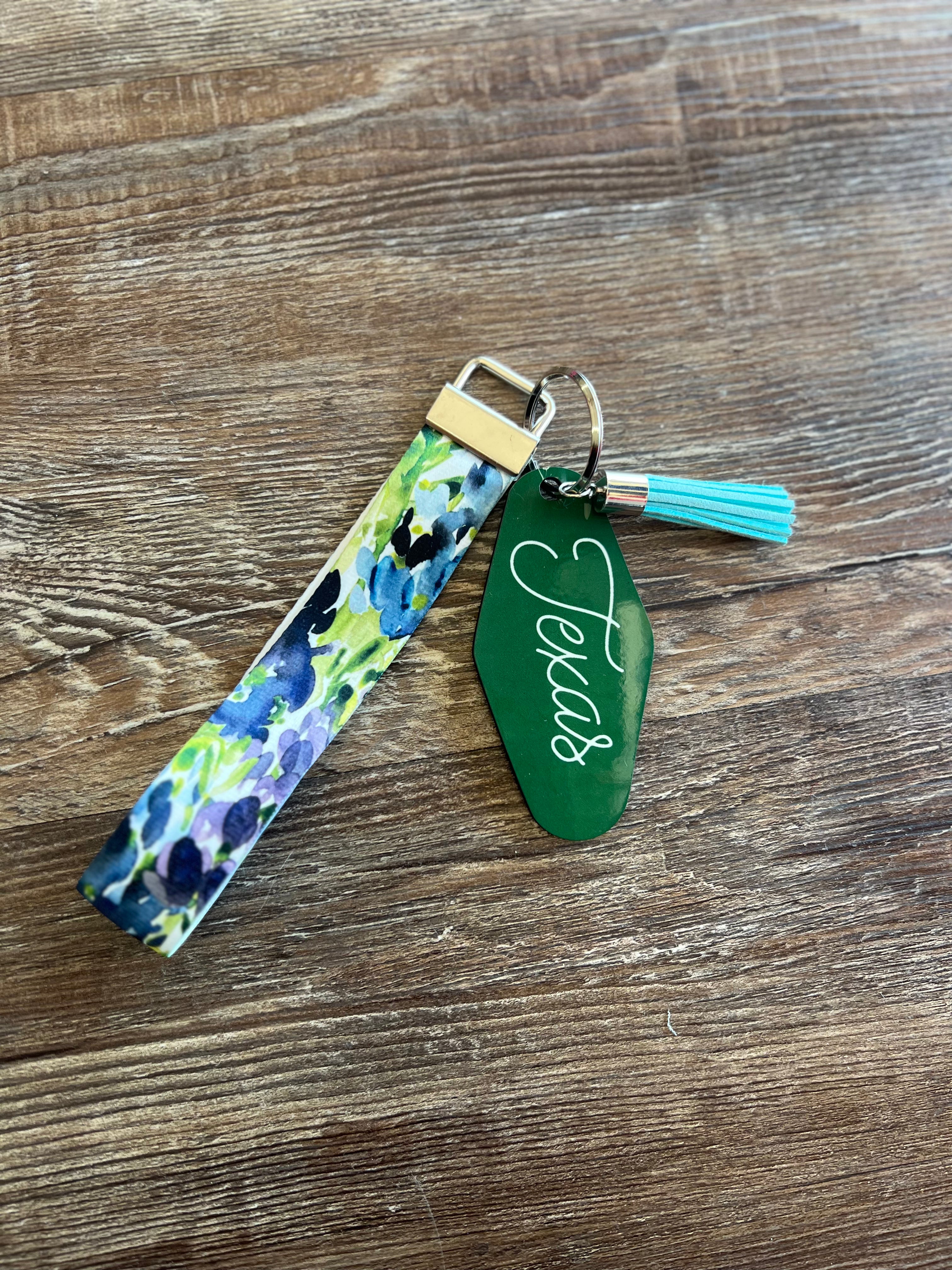 Green Saguaro Cactus Tassel Keychain