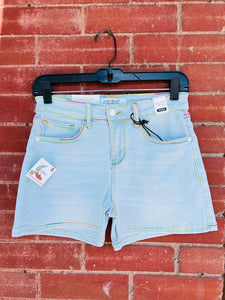 Colors Of Summer Light Wash Mid Rise Judy Blue Denim Shorts
