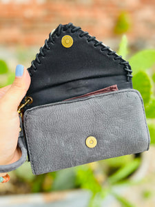 Where To Go Genuine Leather Cowhide Phone Wristlet Wallet