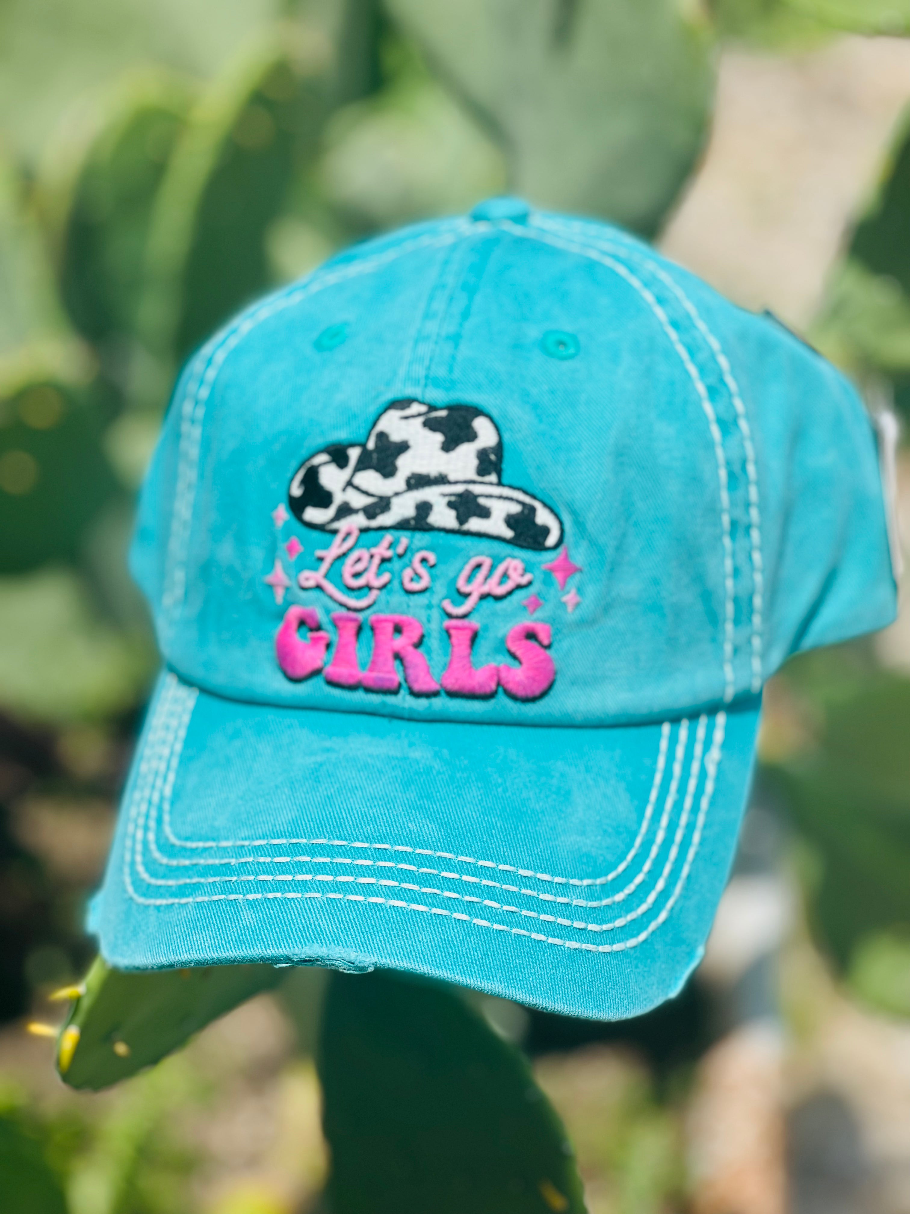 Let's Go Girls Turquoise Baseball Hat