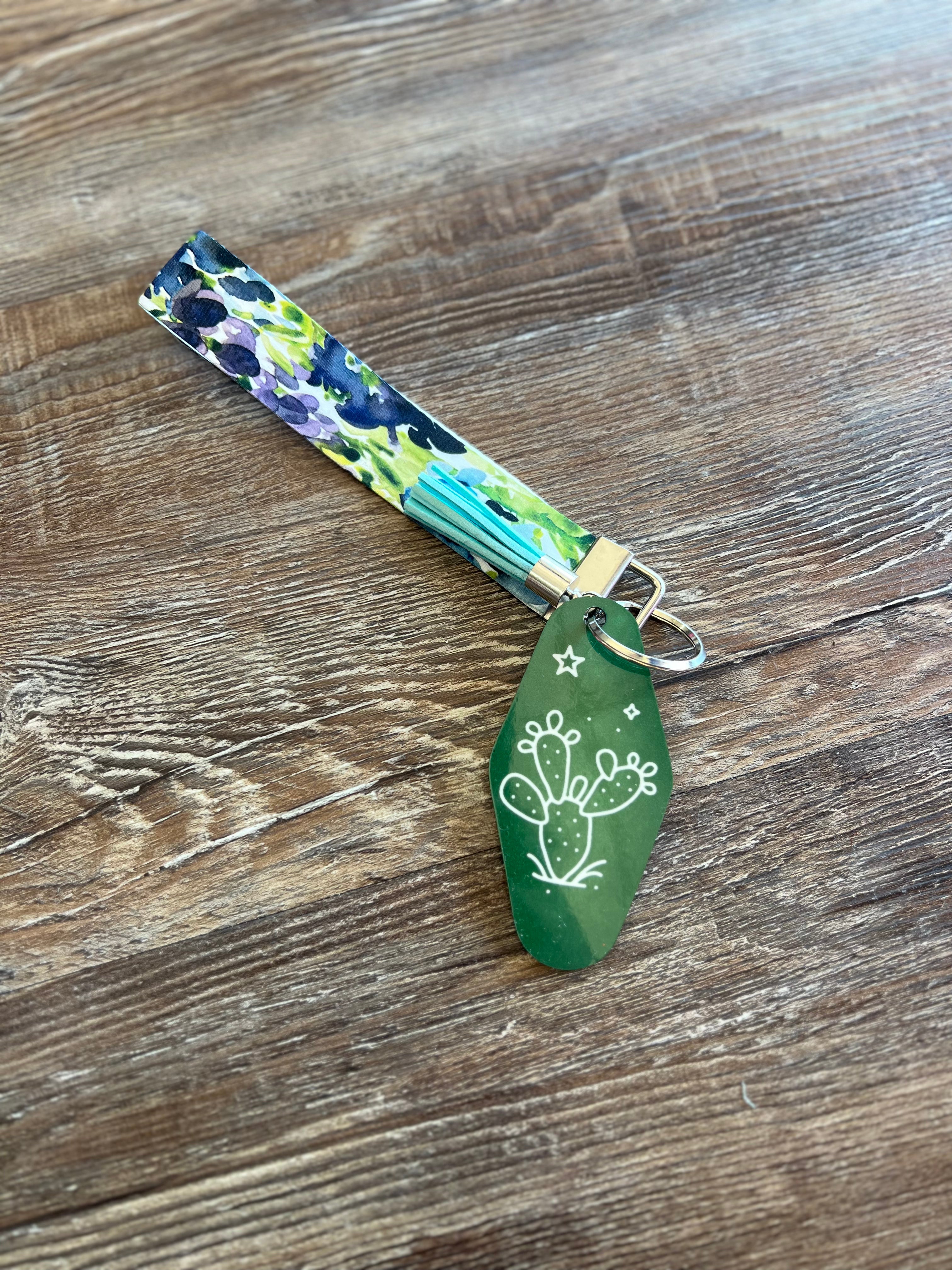 Texas & Cactus Two Sided Keychain Wristlet