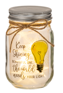 Keep Shining Light Up Mason Jar