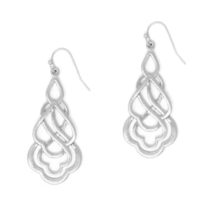 Letting You Know Layered Silver Dangle Earrings