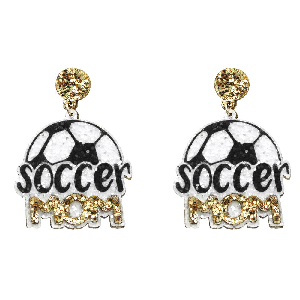 Not Your Average Soccer Mama Glitter Post Drop Earrings