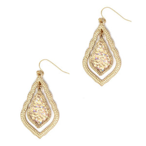 Clearing A Path Gold Sparkle Dangle Earrings
