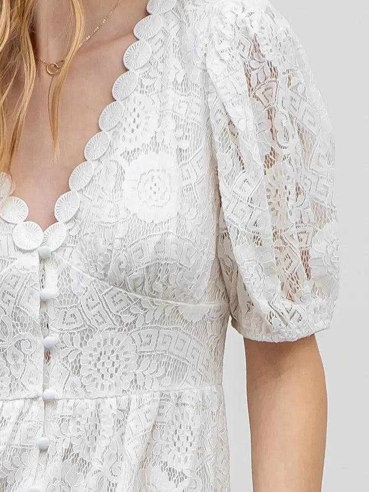 Today Is The Day White Lace Maxi Dress