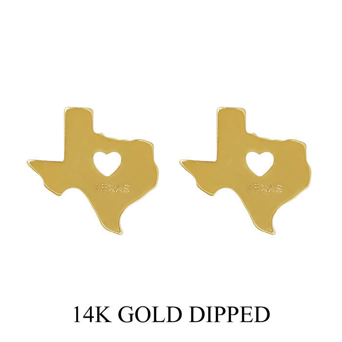 Texas 14 Karat Gold Dipped Earrings