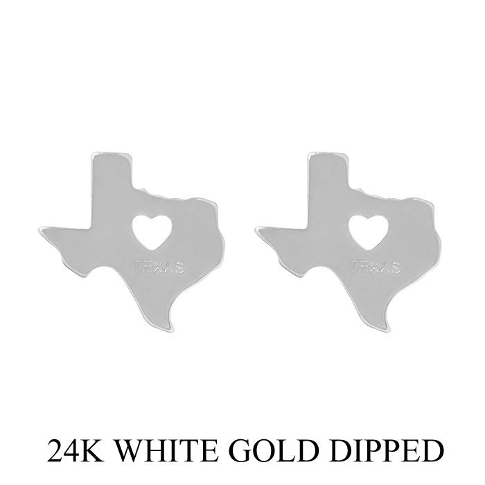 Texas 24 Karat White Gold Dipped Earrings