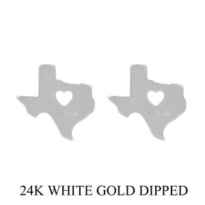 Texas 24 Karat White Gold Dipped Earrings