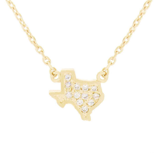 Mini Texas Sparkle Necklace Gold Dipped Cubic Zirconia