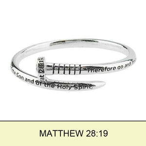 Matthew 28:19 Silver Toned Bracelet