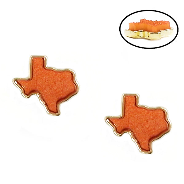Texas In My Heart Druzy Texas Stud Earrings