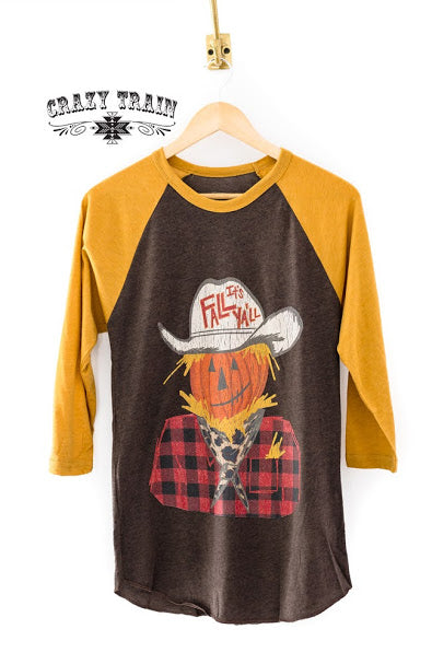 Crazy Train Fall In Oz Y'all Comfy Tee Raglan