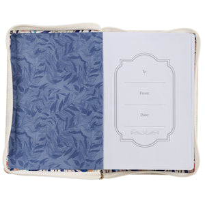 I Can Do All Things Scattered Leaf Faux Leather Classic Journal with Zipped Closure - Philippians 4:13