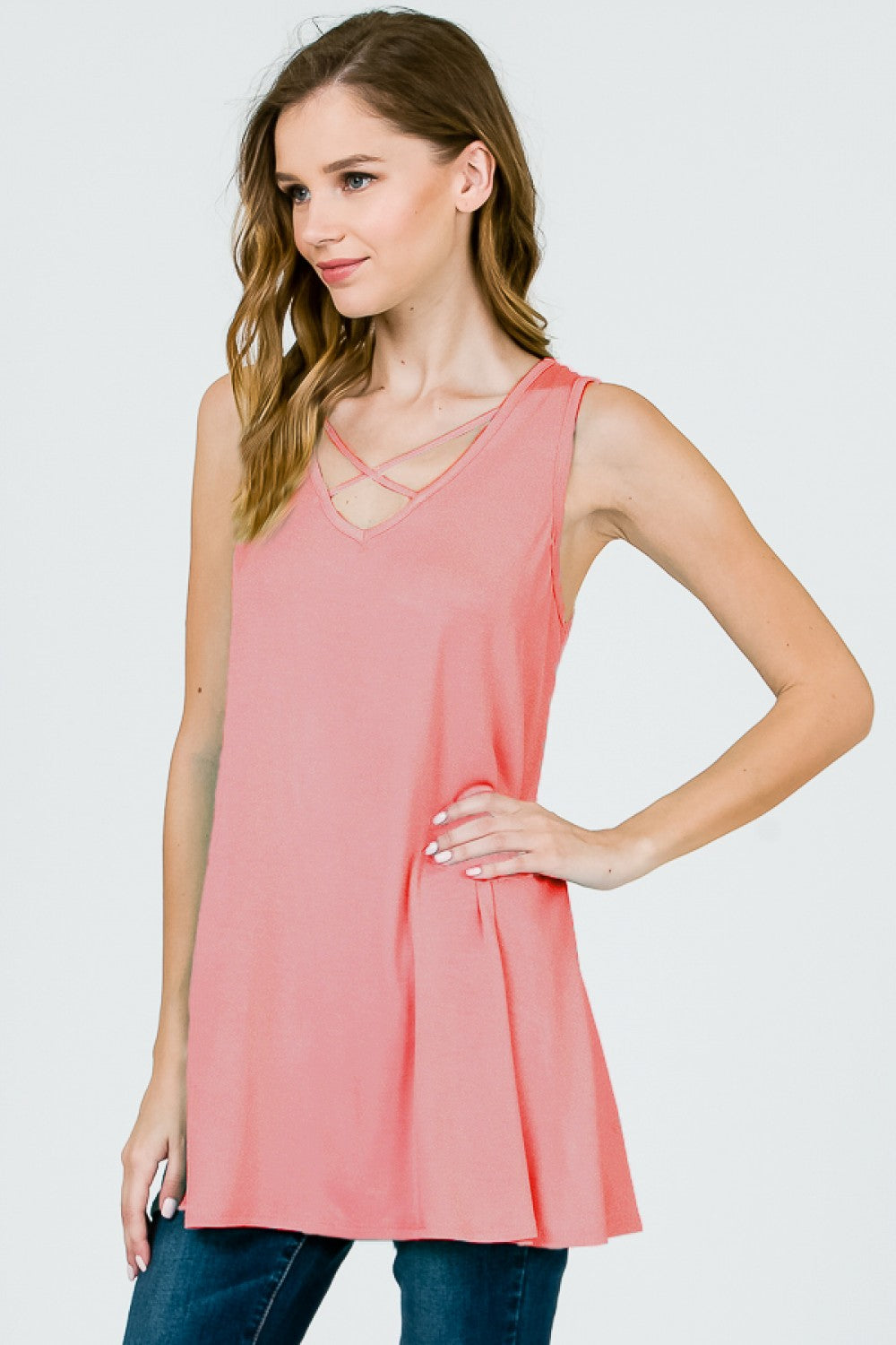In The Swing Of Things Criss Cross Front Tank