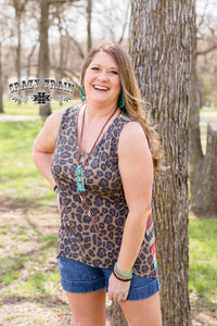 Wild One Crazy Train Serape Leopard Tank