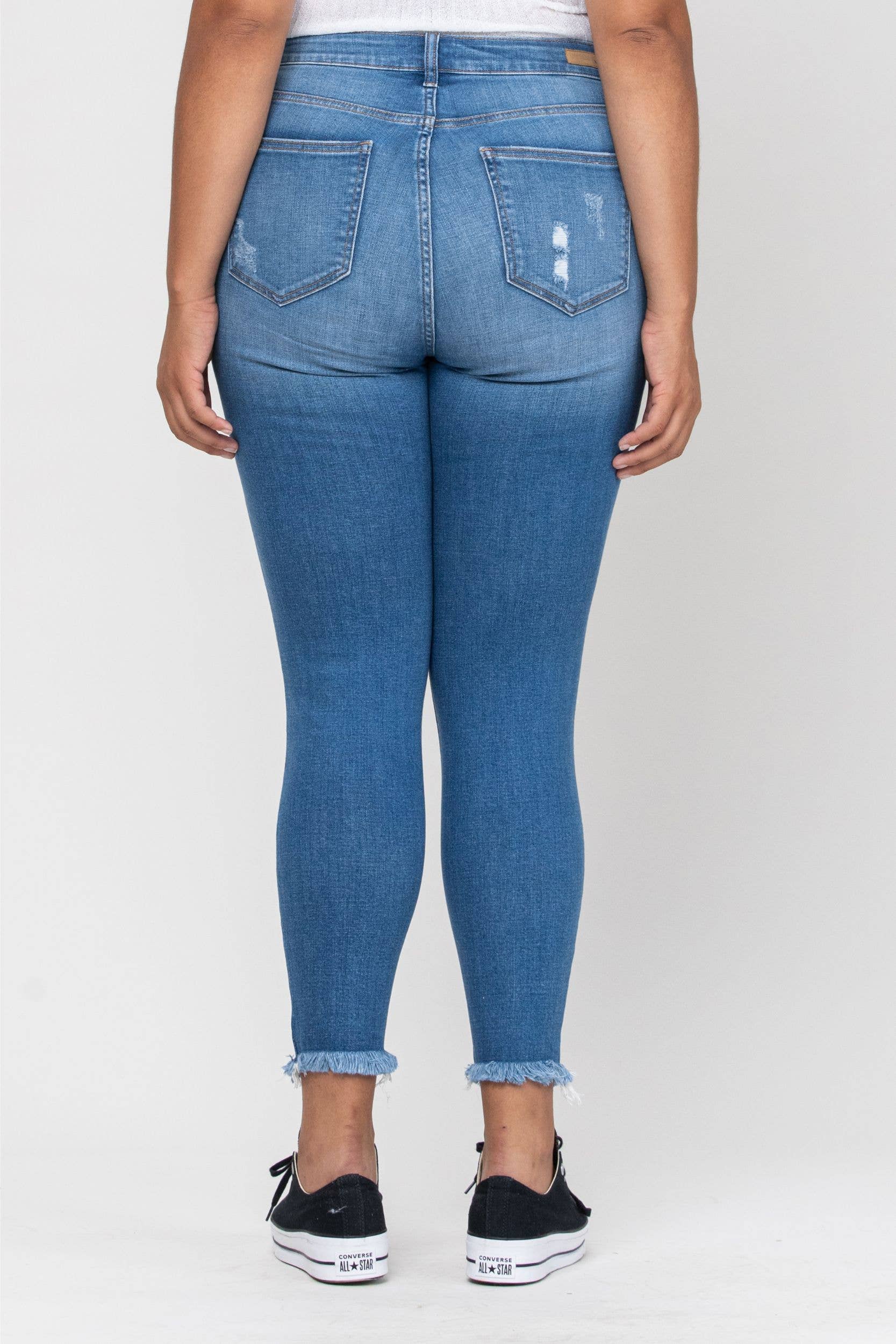 It's Getting Late Denim Fringe Trim Jeans