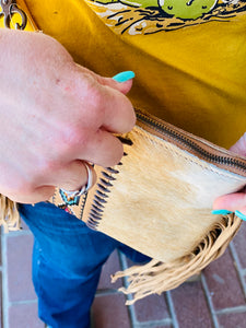 I'm Enchanted Tan Genuine Leather Crossbody Purse