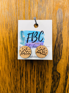 On Mountain Time Wood Post Stud Earrings