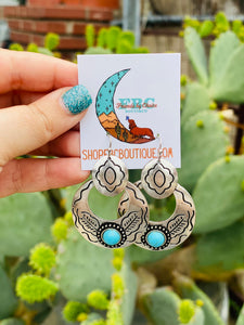 Luna's Moonlight Turquoise & Silver Dangle Earrings