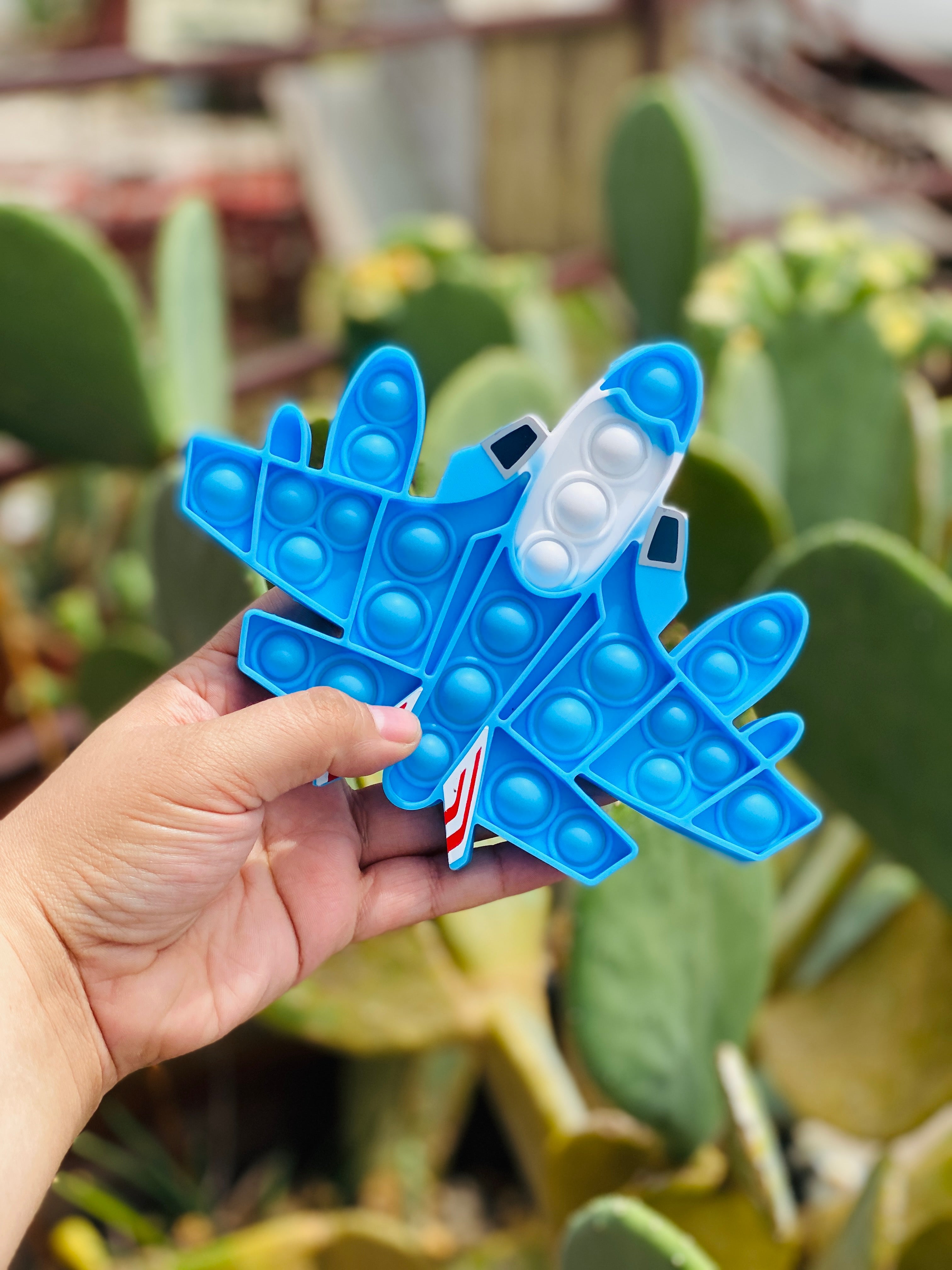 Blue Fighter Jet Pop Fidget Toy