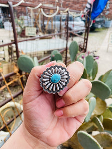 You're It Concho Turquoise Adjustable Ring