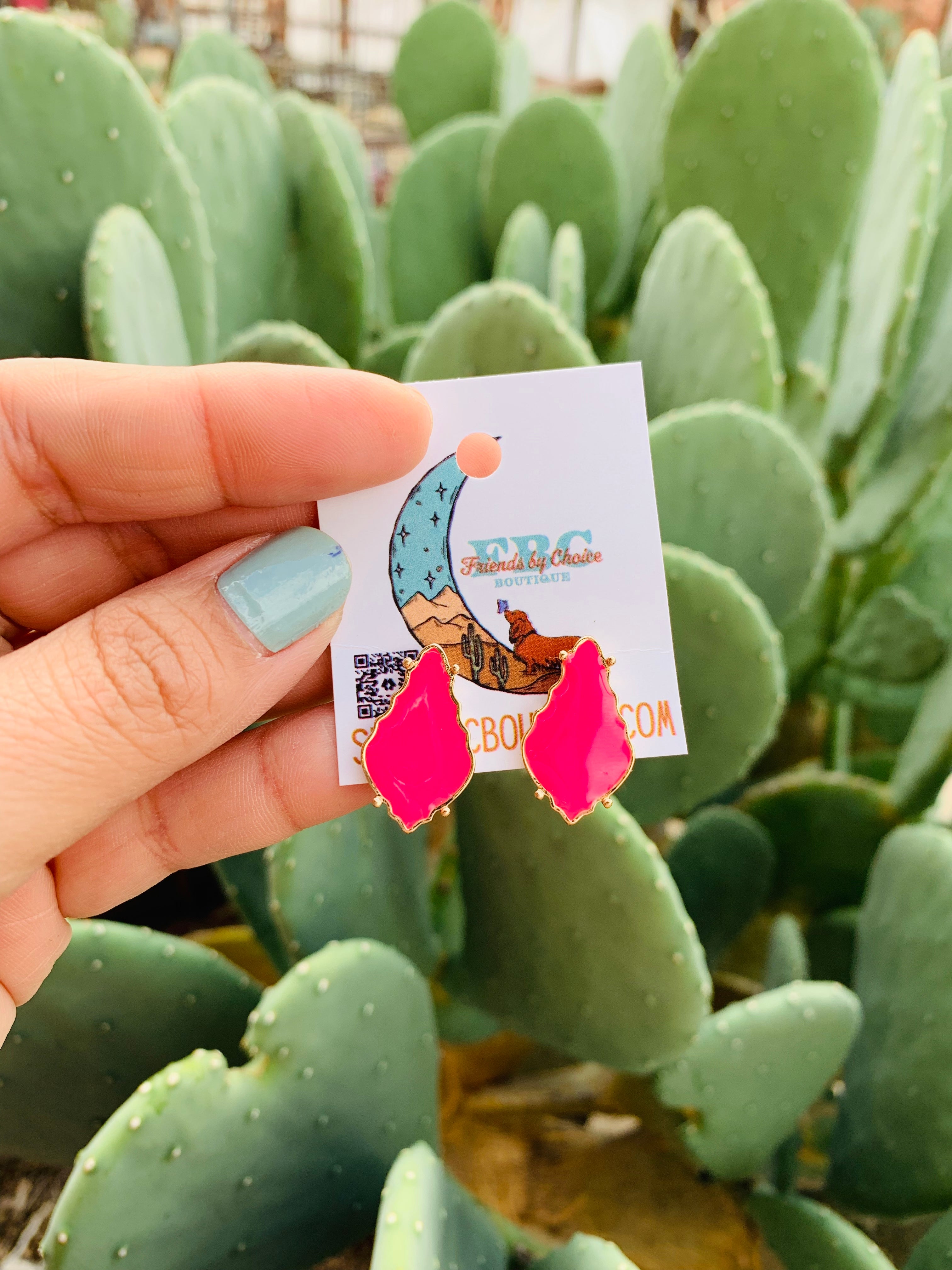Sharing It With You Pink & Gold Post Stud Earrings