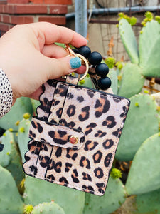 Holding It Together Black & Leopard Wristlet Wallet Tassel Combo