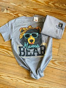 Mama Bear Leopard Bandana Girlie Girl Originals Comfy Tee