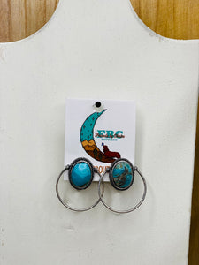 Turquoise Waters Circle Stud Earrings