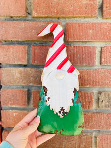 Large Striped Metal Gnome Hanging Decor