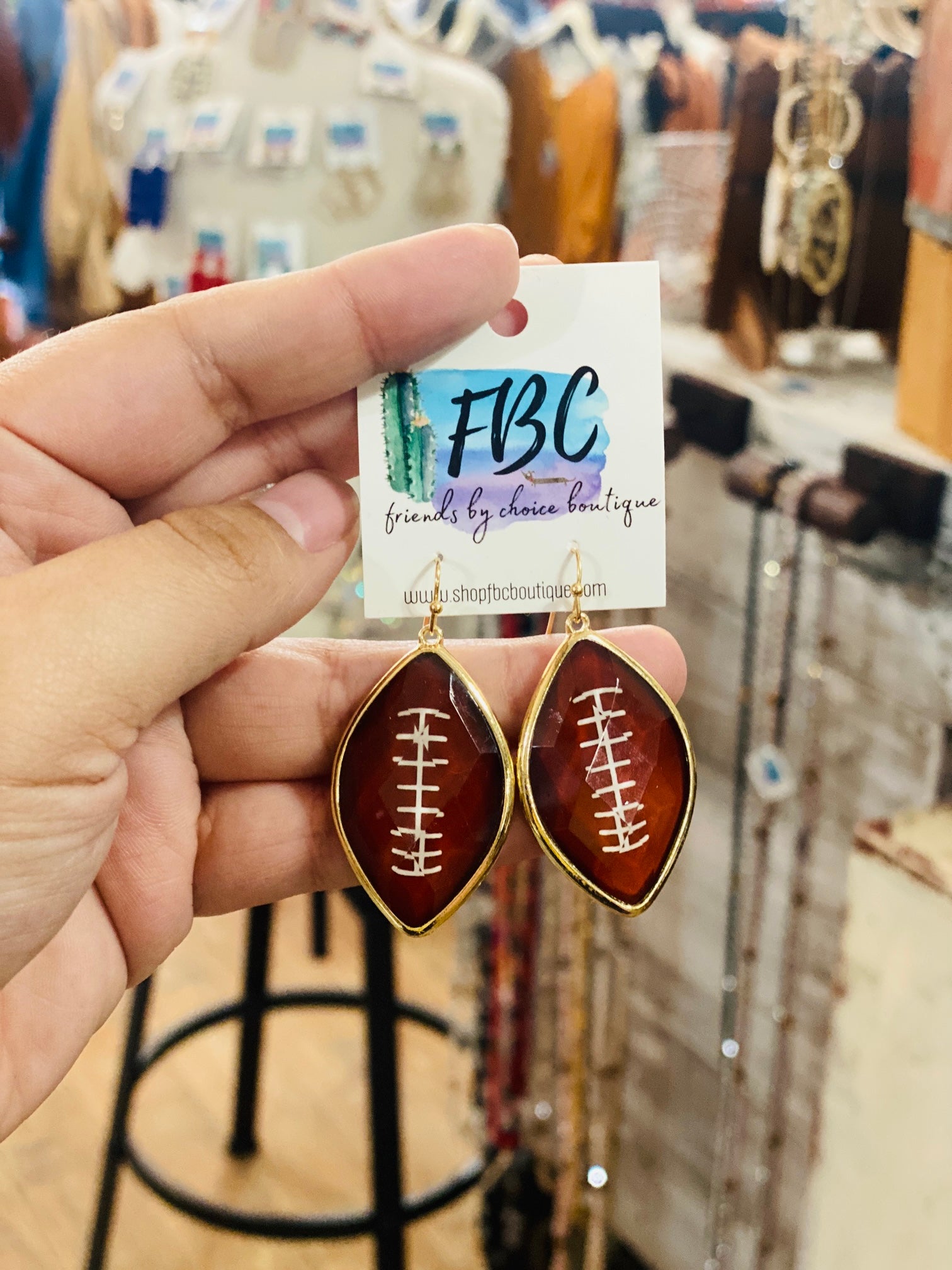 Pass The Ball Football Dangle Earrings