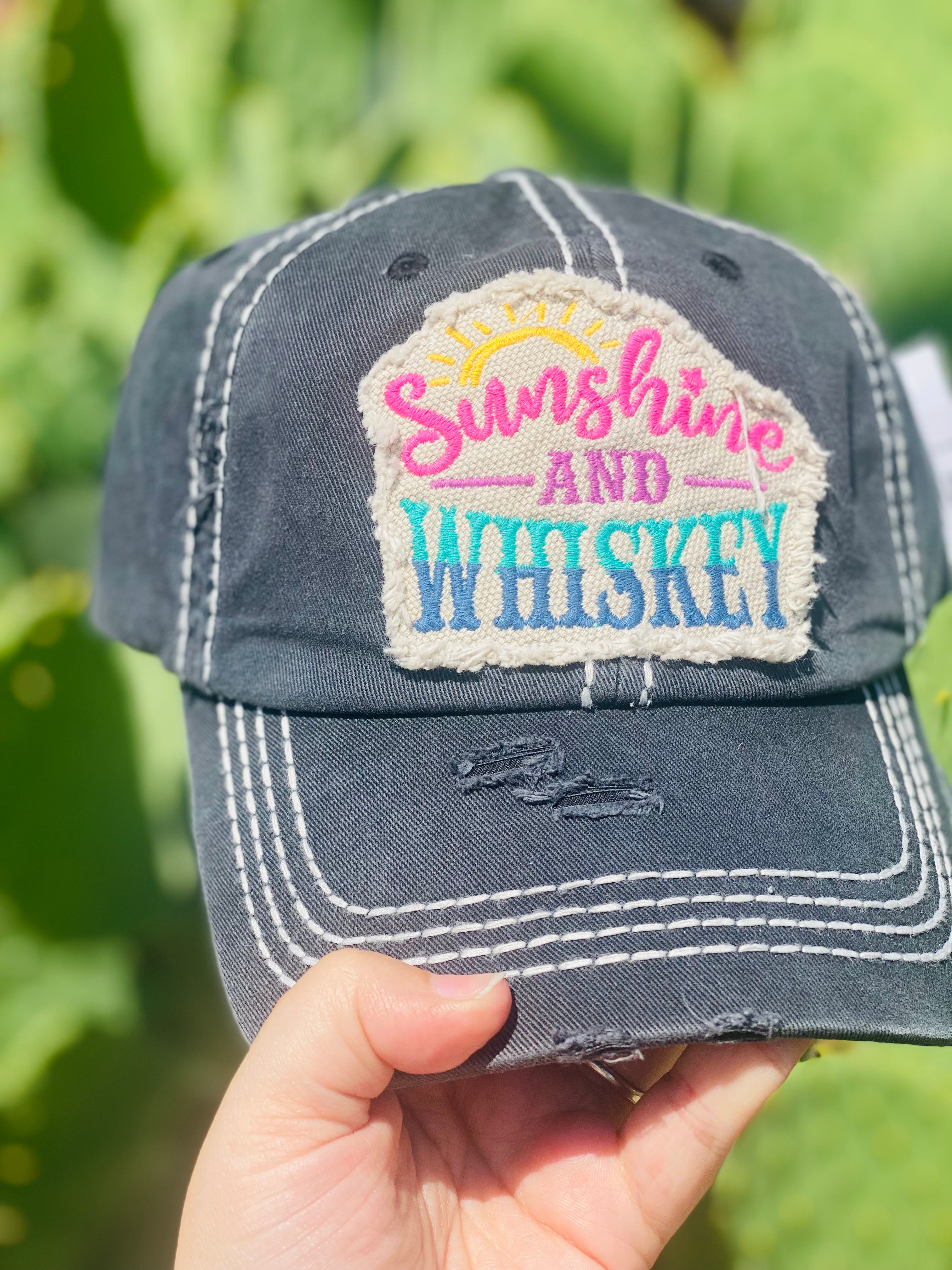 Sunshine & Whiskey Charcoal Baseball Hat
