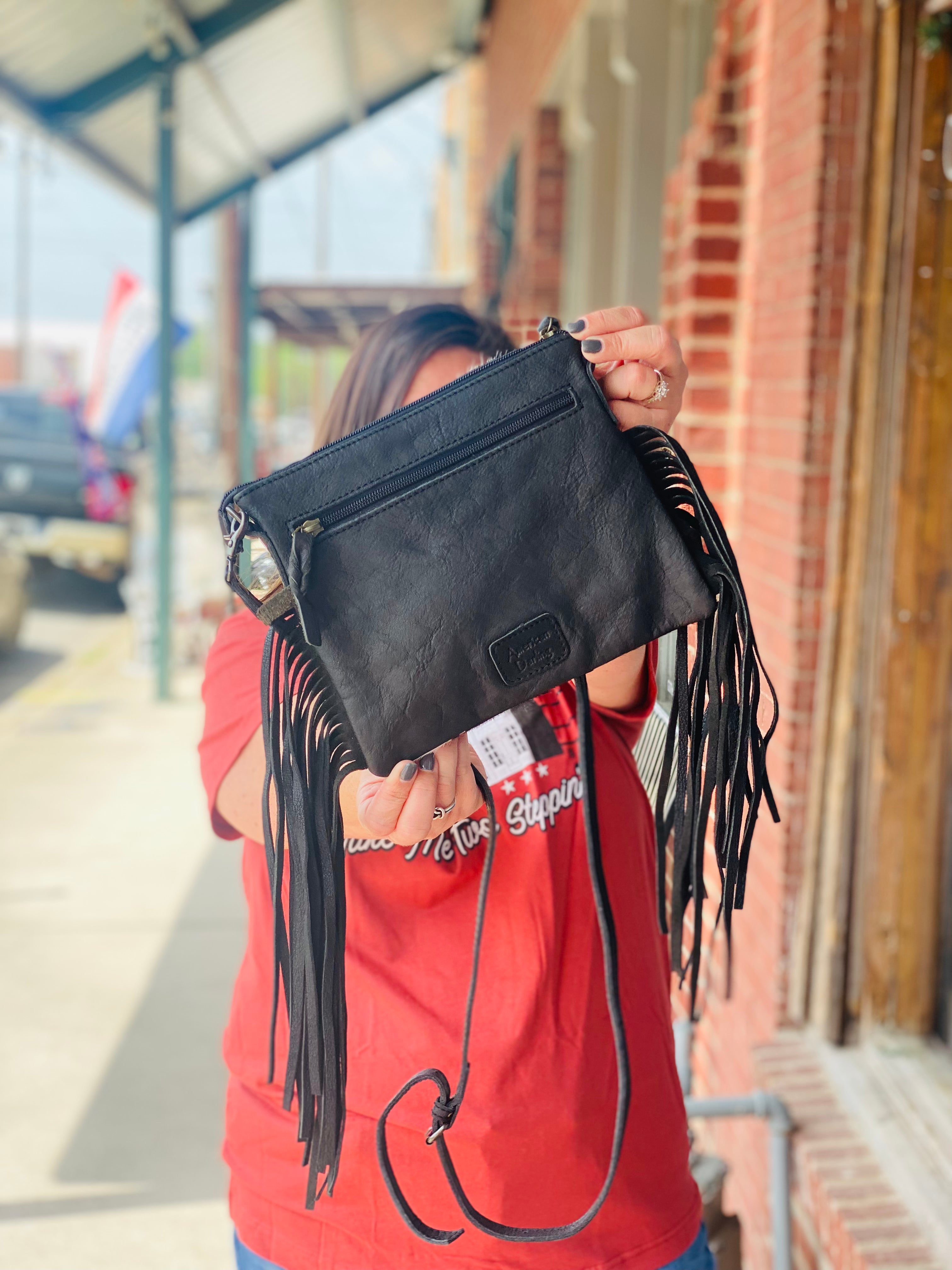 American Darling Black Cowhide Shoulder Bag