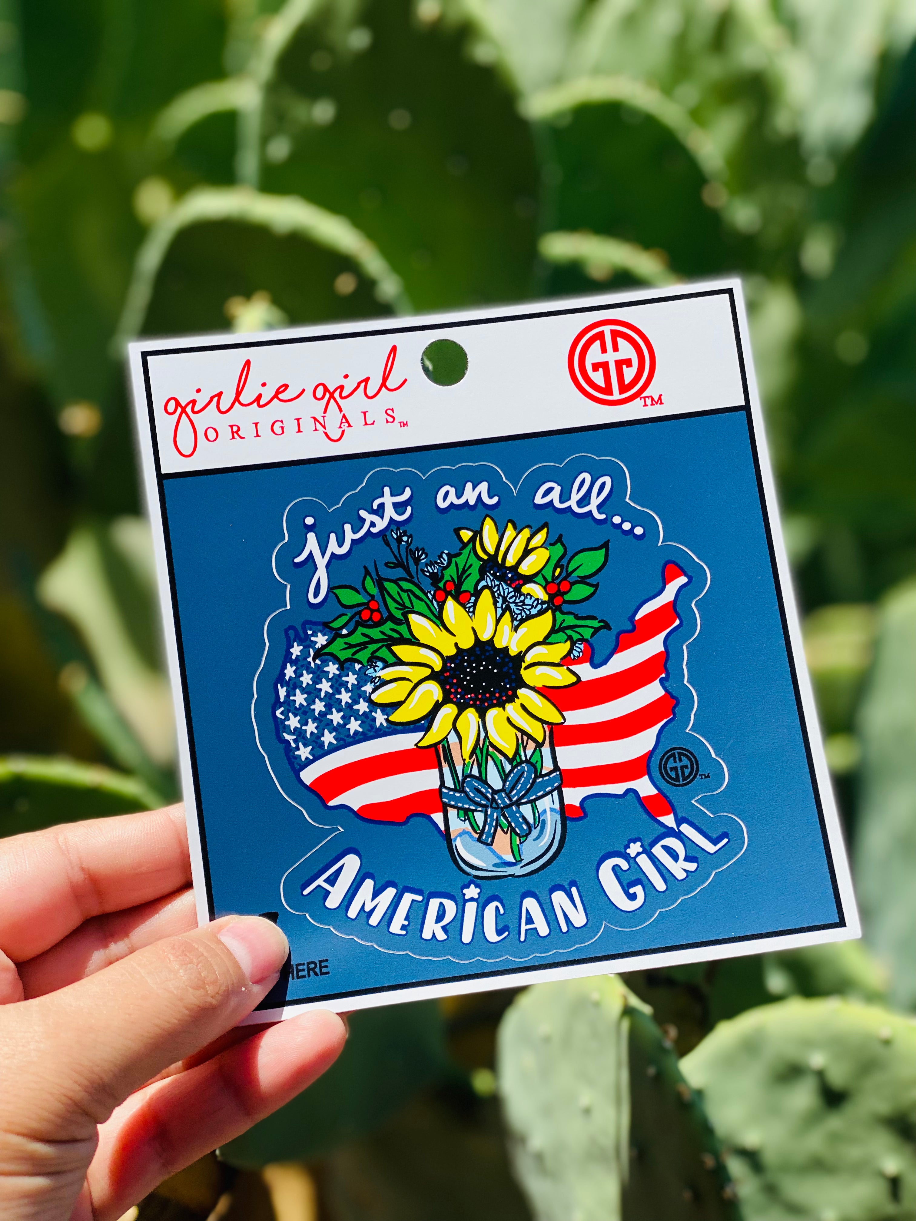 Just An All American Girl Girlie Girl Originals Sticker