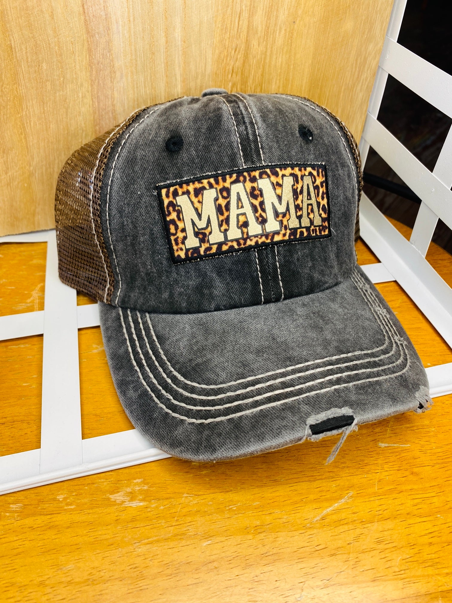 Leopard MAMA Mesh Back Baseball Hat