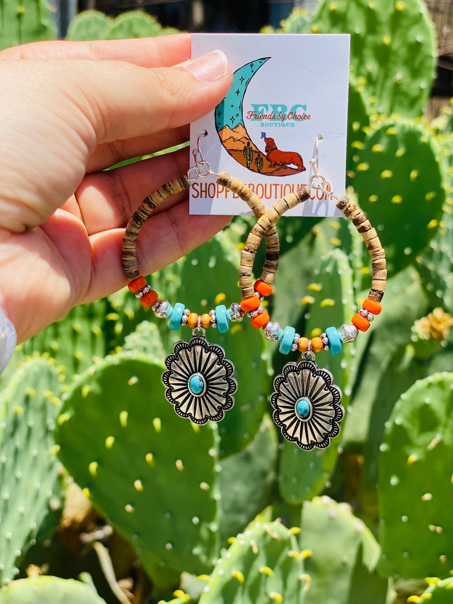 Those Sunset Nights Turquoise Beaded Dangle Earrings